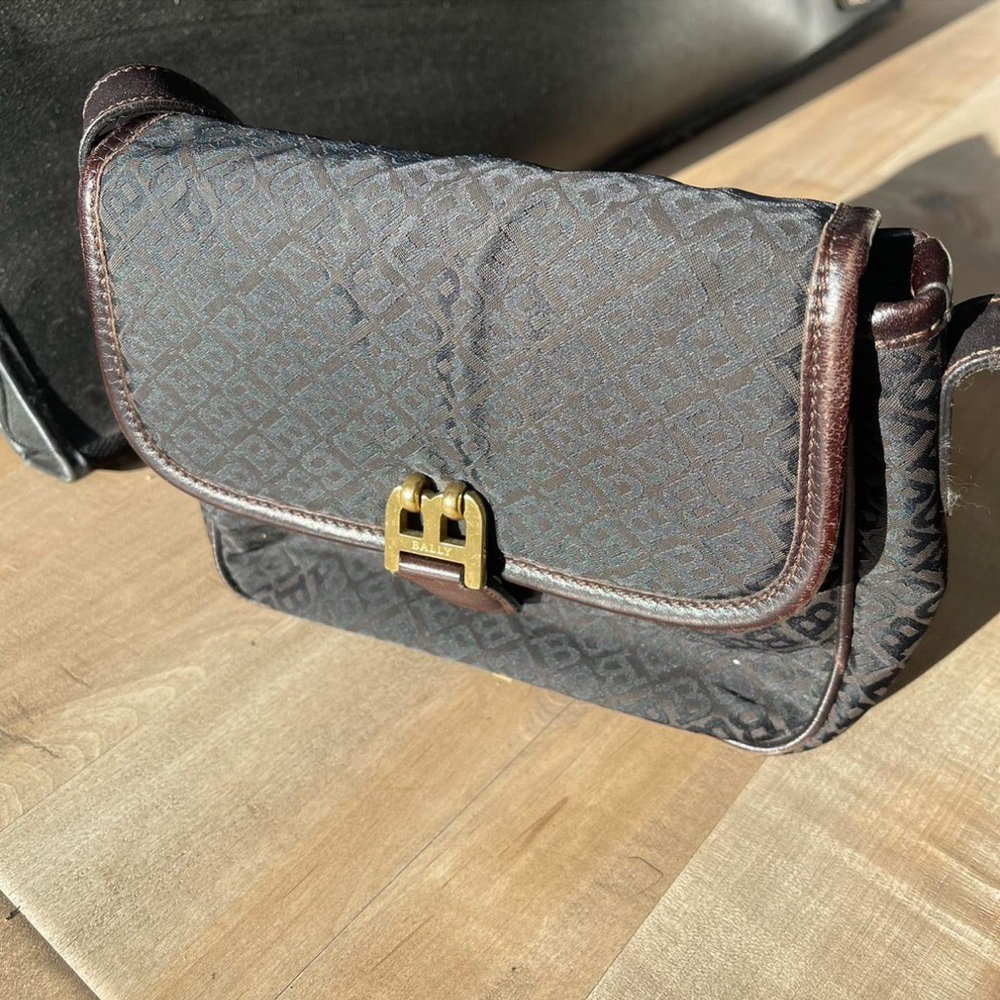 Vintage Monogram Bally leather crossbody bag